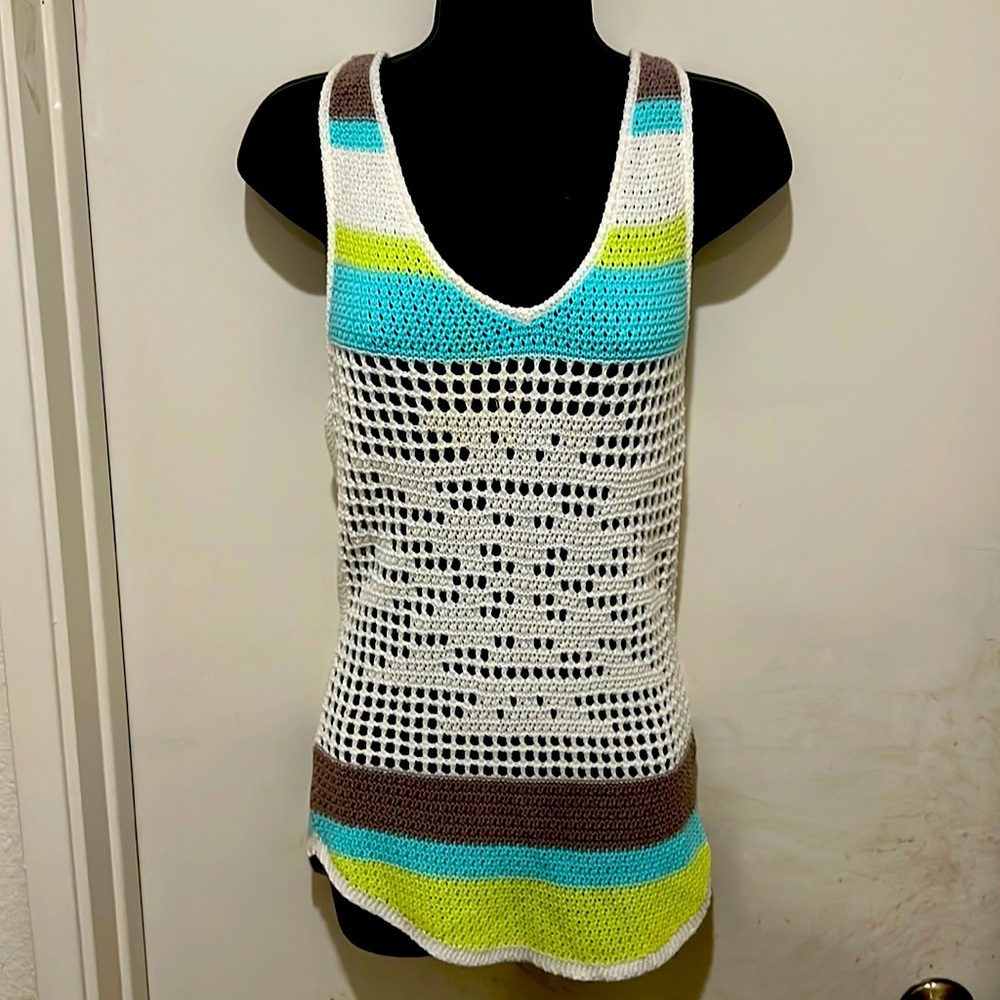🔥Y2K ROXY CROCHET TOP/SWIM COVER BEACH GIRL SWIM SUMMER TOP!!!